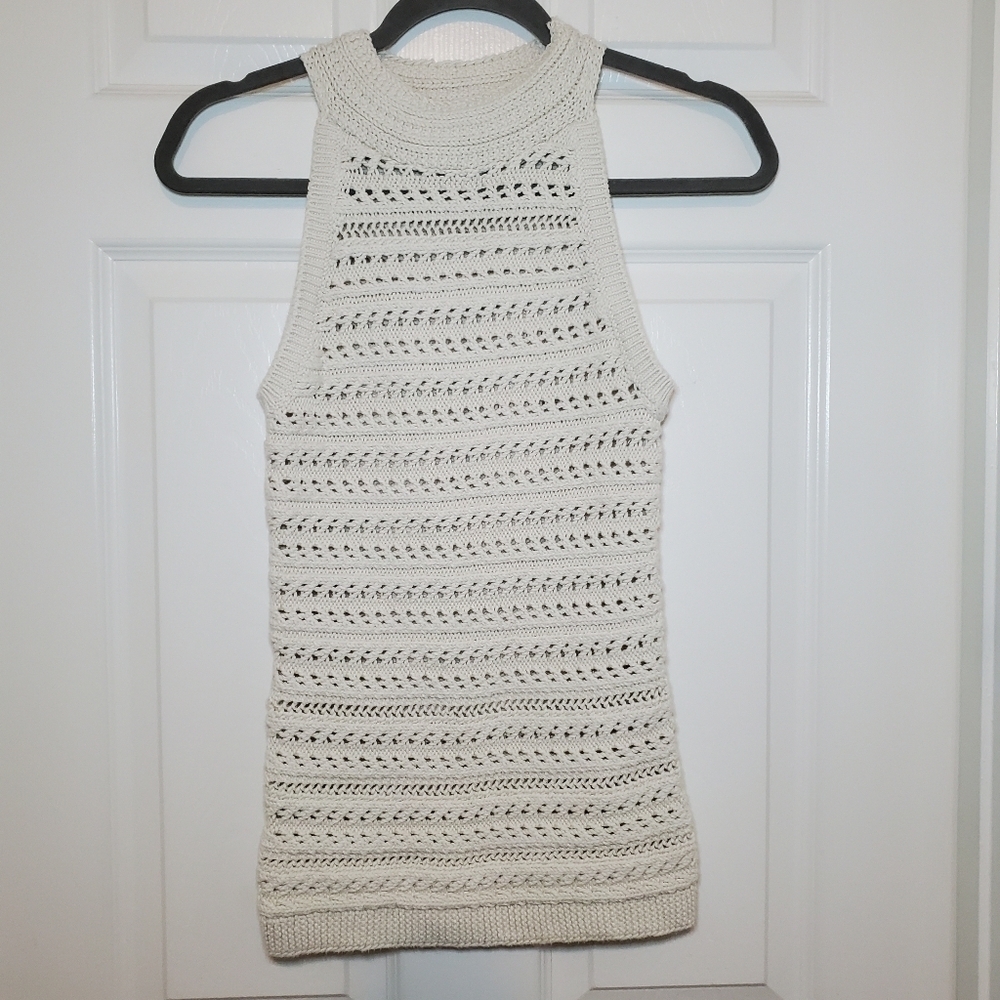 Banana Republic Women's Cream Top Knit Sleeveless Sz S